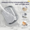stainless steel litter tray with flip top lid