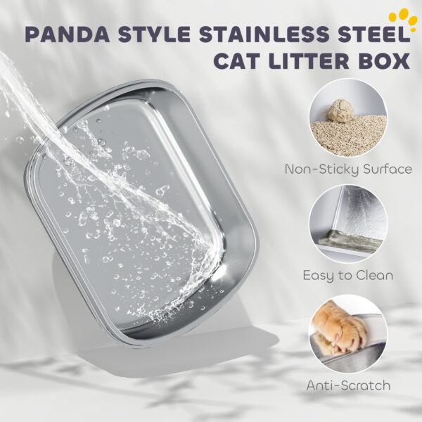 stainless steel litter tray with flip top lid