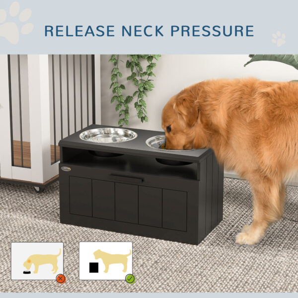 raised slow feeder dog bowl stand