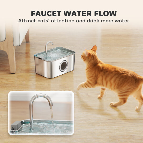 stainless steel pet water fountain for cats