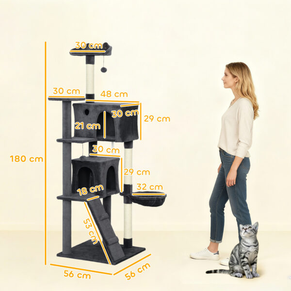 pawhut cat tree with hammock and scratching posts