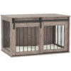 large dog crate furniture with removable cushion brown