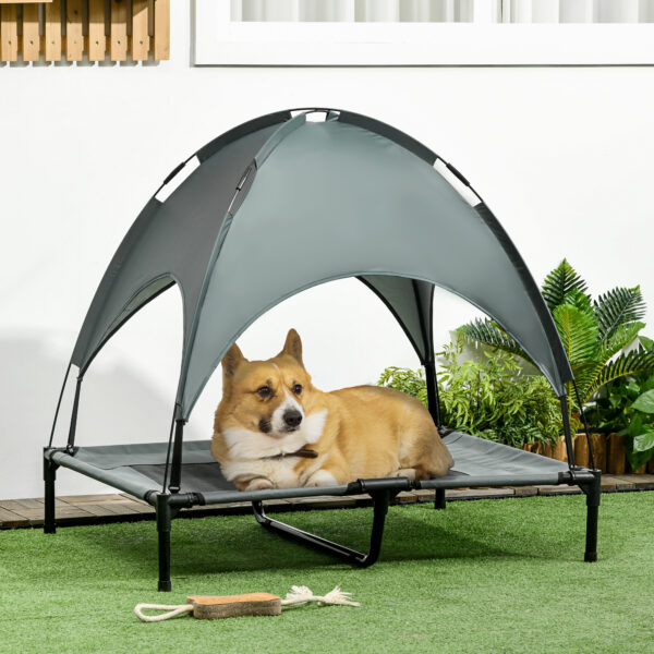 Waterproof raised dog bed with breathable mesh sleeping area