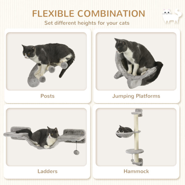 wall cat climbing set with ladder steps