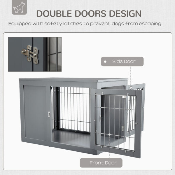 Modern Grey Dog Crate Furniture Indoor