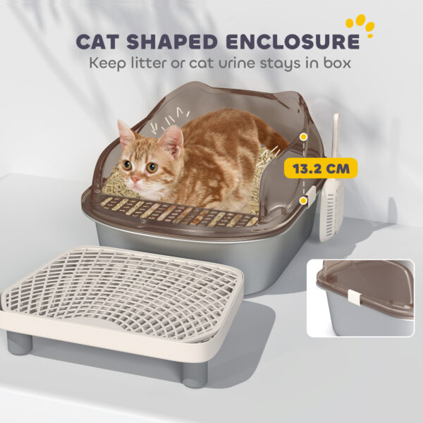 large stainless steel cat litter box with lid black