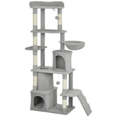 170cm large cat tree tower with condos light grey