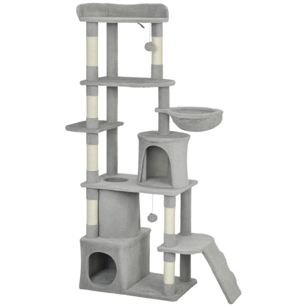 170cm large cat tree tower with condos light grey