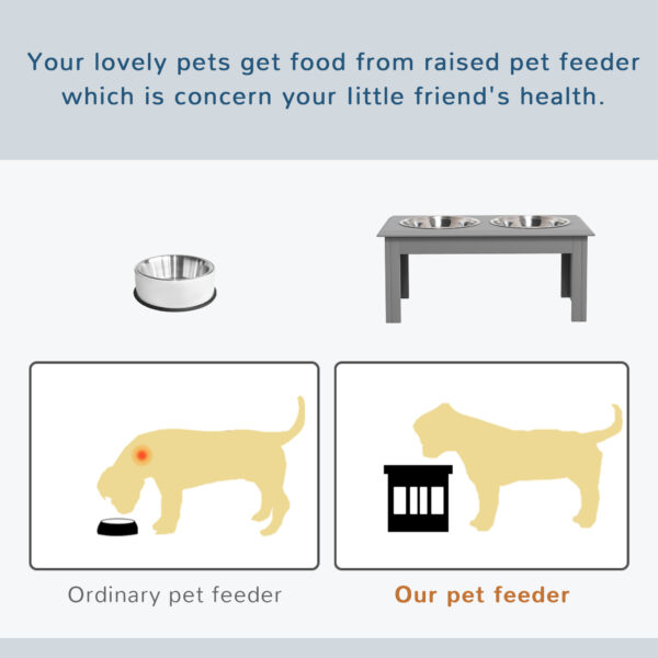 modern dog feeding station grey