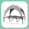 outdoor elevated dog bed with sun shade canopy