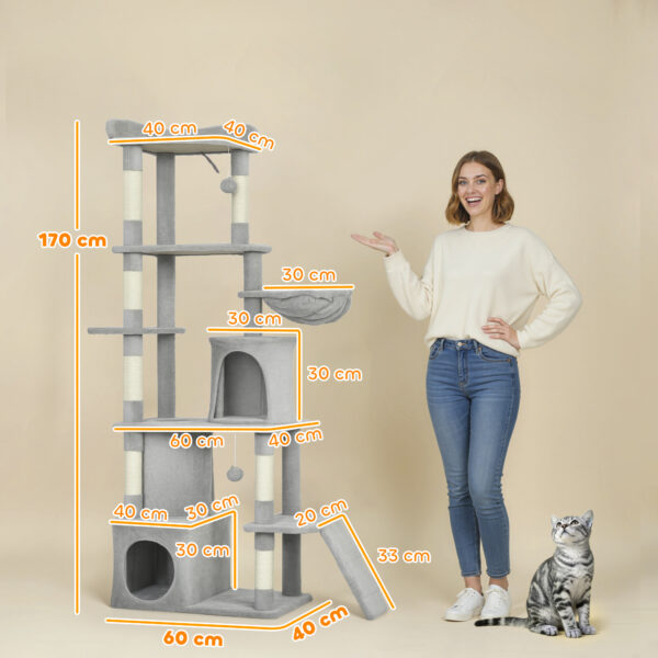 cat climbing tower with sisal scratching posts