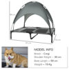 Outdoor dog cot with sun shade canopy for large dogs