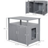 cat litter box furniture nightstand grey