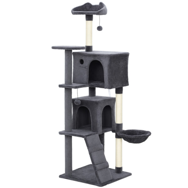 160cm cat tree tower with hammock and ladder