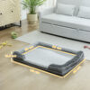 large dog sofa bed grey plush cushion