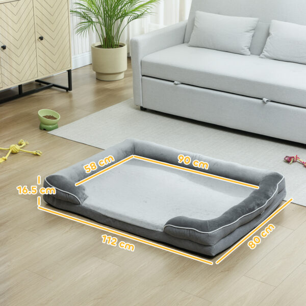 large dog sofa bed grey plush cushion