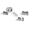 grey wall mounted cat tree with platforms and steps