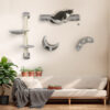 cat wall shelves with hammock and platforms