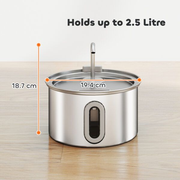 stainless steel pet water fountain with filter system