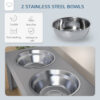 raised pet feeder with double bowls