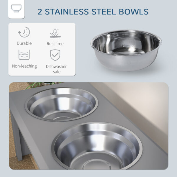 raised pet feeder with double bowls