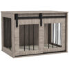 dog crate furniture with removable cushion brown