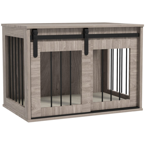 dog crate furniture with removable cushion brown