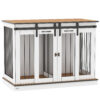 Large Dog Crate Furniture with Divider Grey