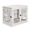 white dog crate furniture end table