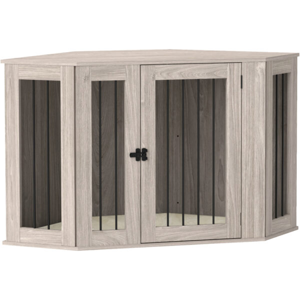 wooden dog crate furniture side table walnut