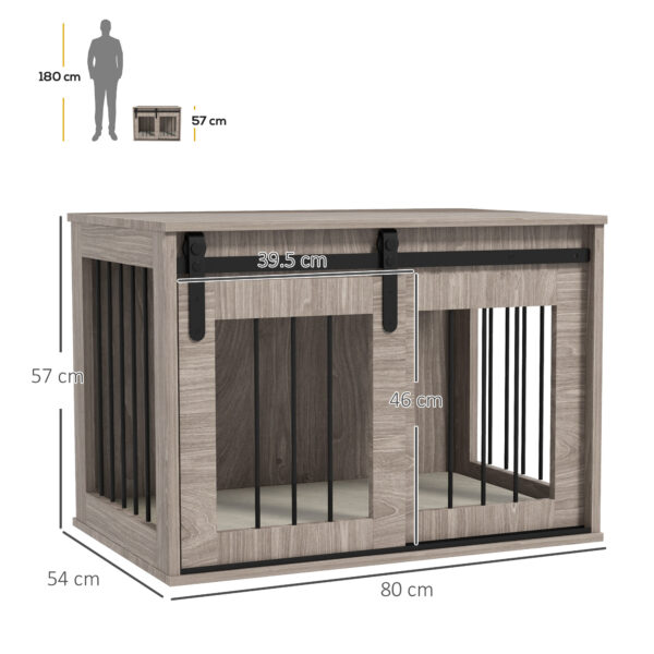 medium dog crate furniture with mesh panels