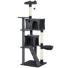 180cm large cat tree tower with condos dark grey