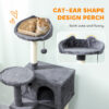 Large cat tree furniture with hammock and cosy cat condos