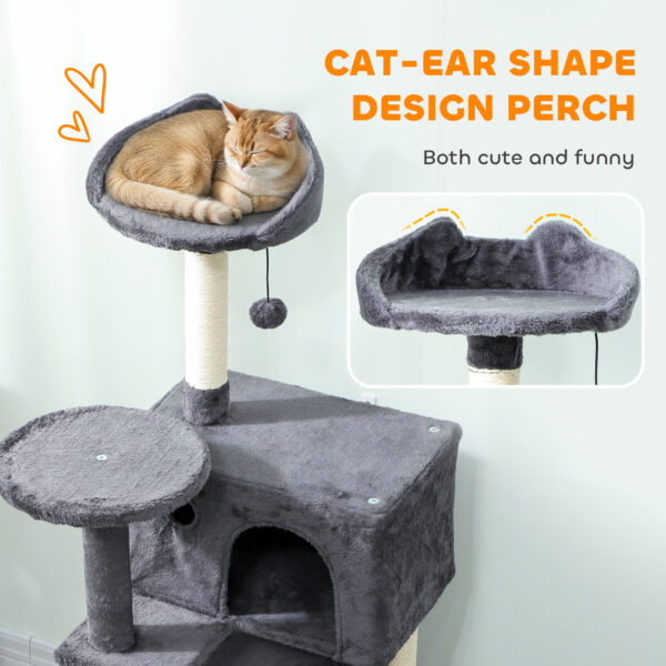 Large cat tree furniture with hammock and cosy cat condos