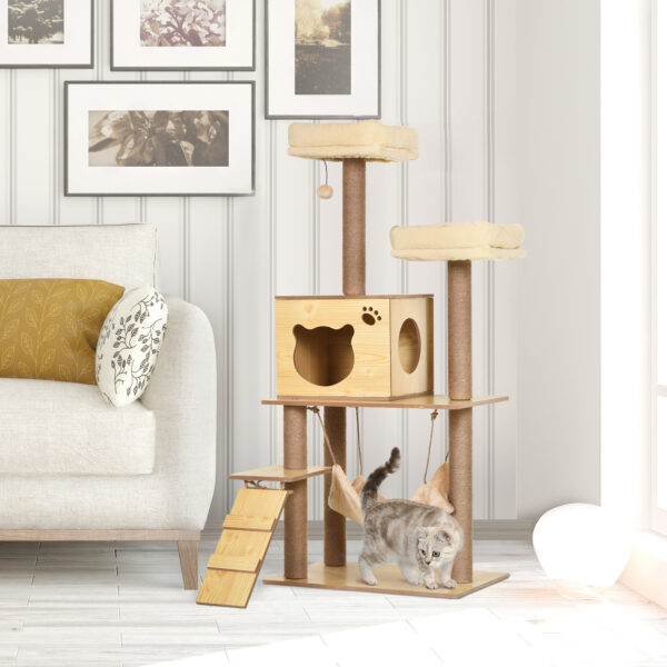 multi level cat climbing tower with scratching posts