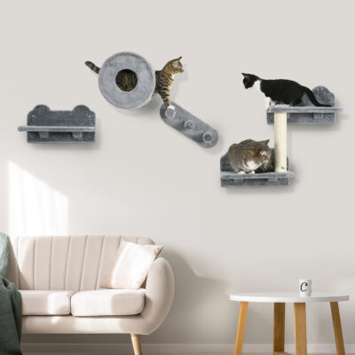 multi level cat climbing wall set