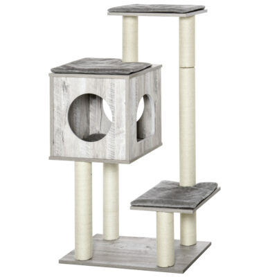 113cm cat tree tower with condo and scratching posts