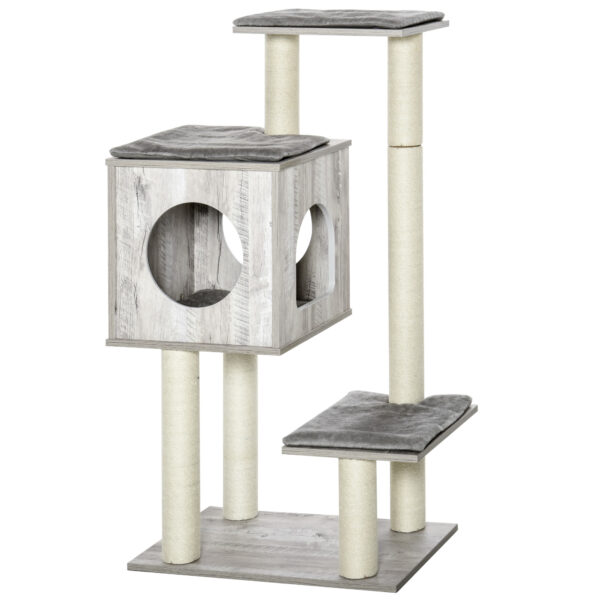 113cm cat tree tower with condo and scratching posts