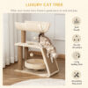 pawhut cat activity centre light brown