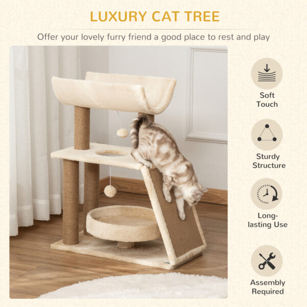 pawhut cat activity centre light brown