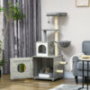 Multi-level indoor cat furniture with scratching posts