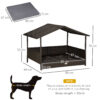 outdoor dog cabana bed rattan grey