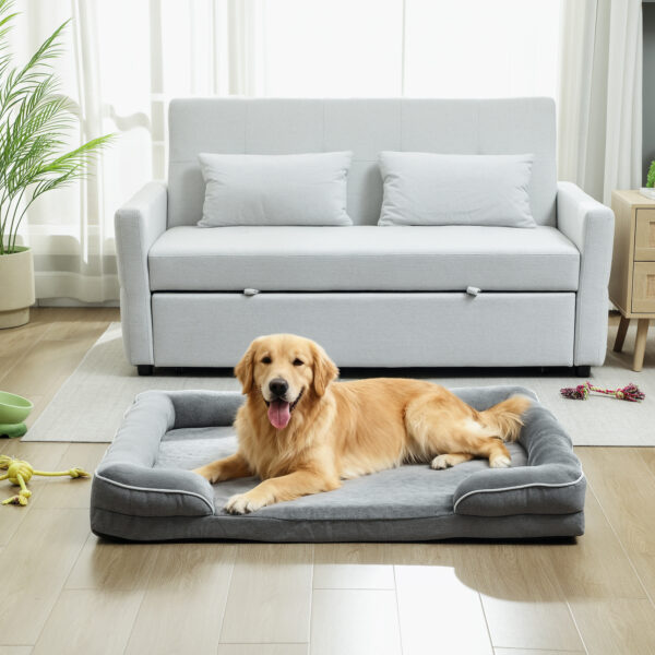 dog bed with bolster sides non slip bottom
