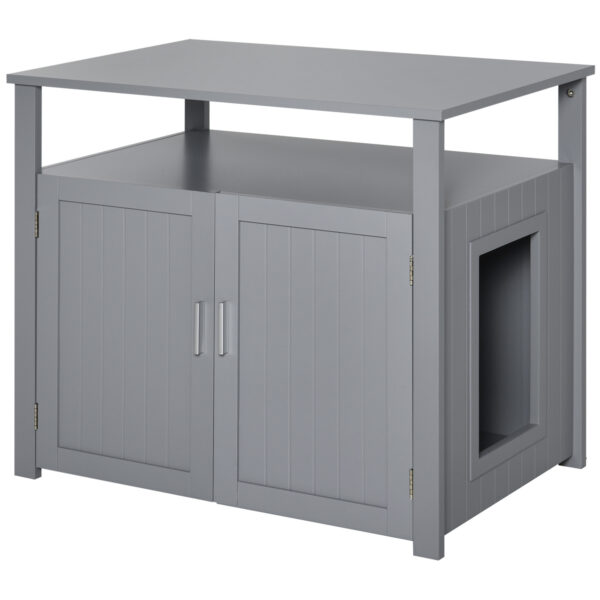 wooden cat litter box enclosure furniture grey