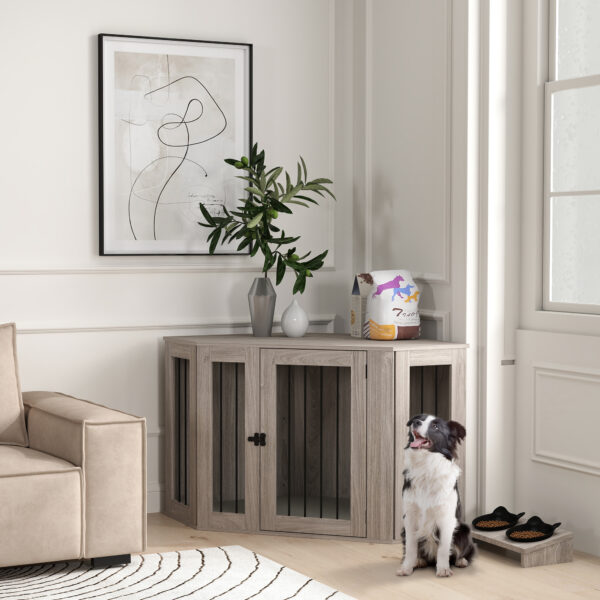 modern dog crate furniture with cushion