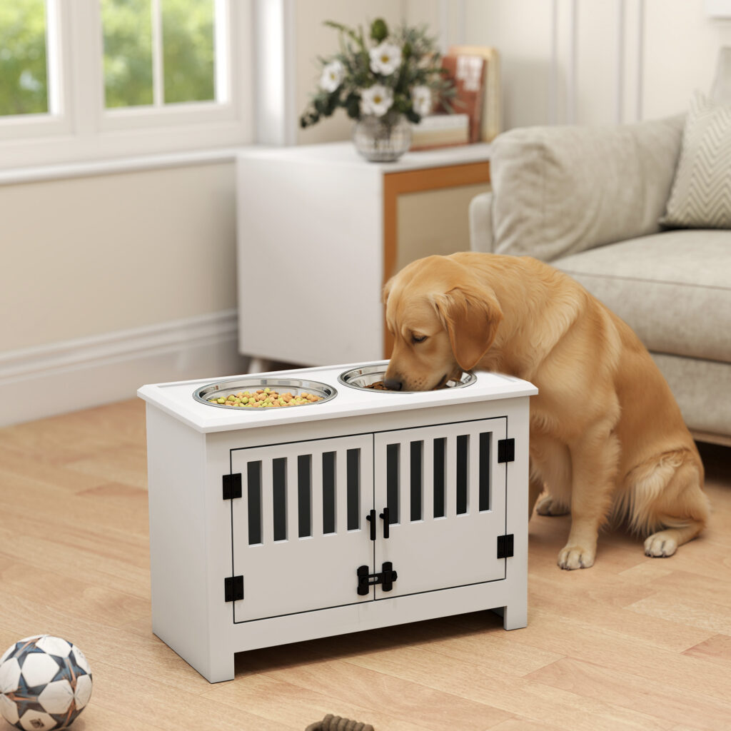 elevated dog bowls cabinet for large dogs