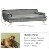 modern grey dog sofa with wooden legs