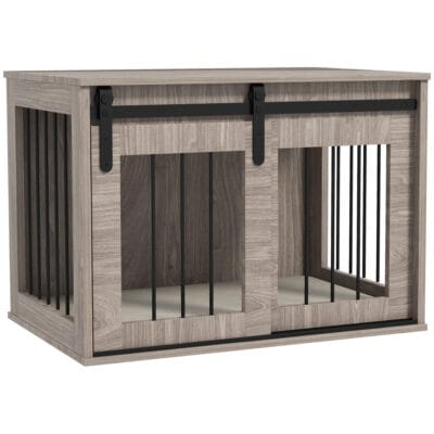Dog Crate Furniture with Removable Cushion – Brown